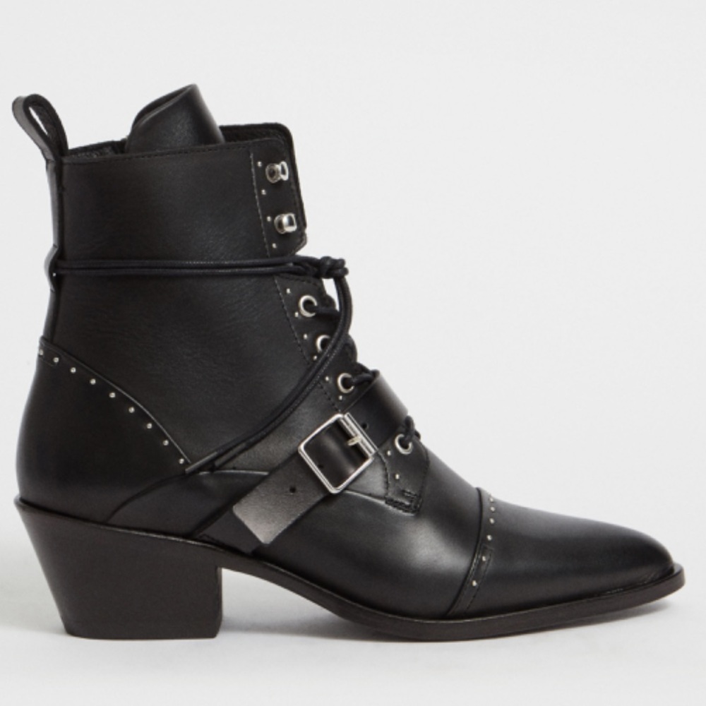ISO All Saints Studded Katy Boot Black 7